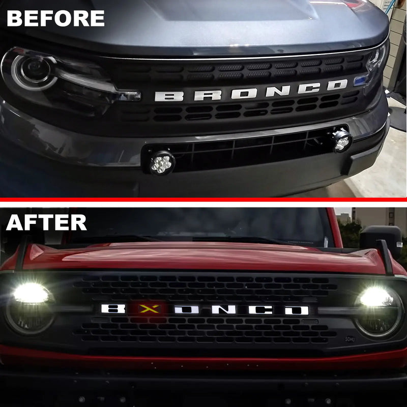 Emblème Calandre Lumineux Ford Bronco 2021-2022 Lettres LED