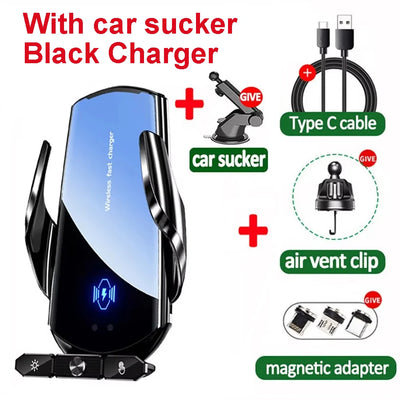 Support Téléphone Chargeur Sans Fil Automatique Ventouse Universel