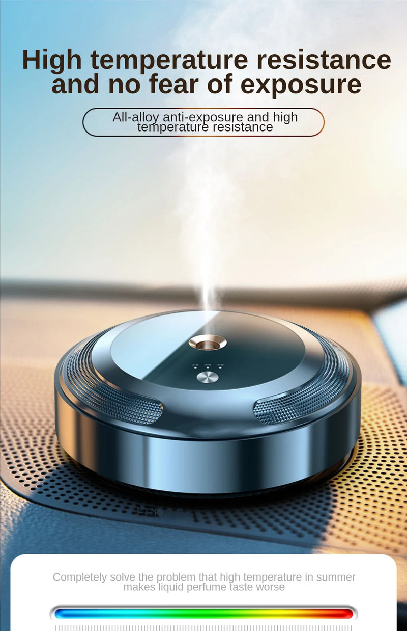 Désodorisant Voiture Électrique Rond Alliage de Zinc Huiles Essentielles