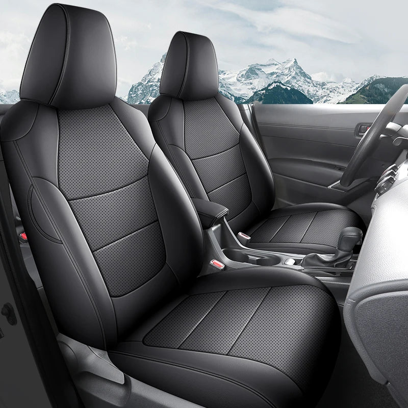 Housses de Siège Cuir Toyota RAV4 2020-2023 Sur Mesure 5 ou 9 Pièces Orange Vert Gris Noir