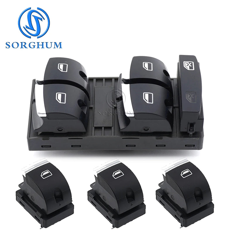 Bouton Lève-Vitre Chromé Audi A6 C6 RS6 Q7 4F0959851H — détail de fixation