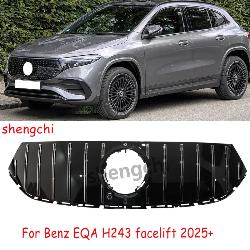 Calandre Mercedes EQA H243 2022-2026 Style GT à Barres Verticales Argent, Avant ou Après Restylage