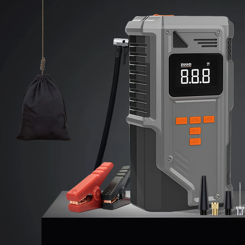 Booster de Batterie Voiture Grand Froid avec Compresseur 150 PSI Arrêt Auto