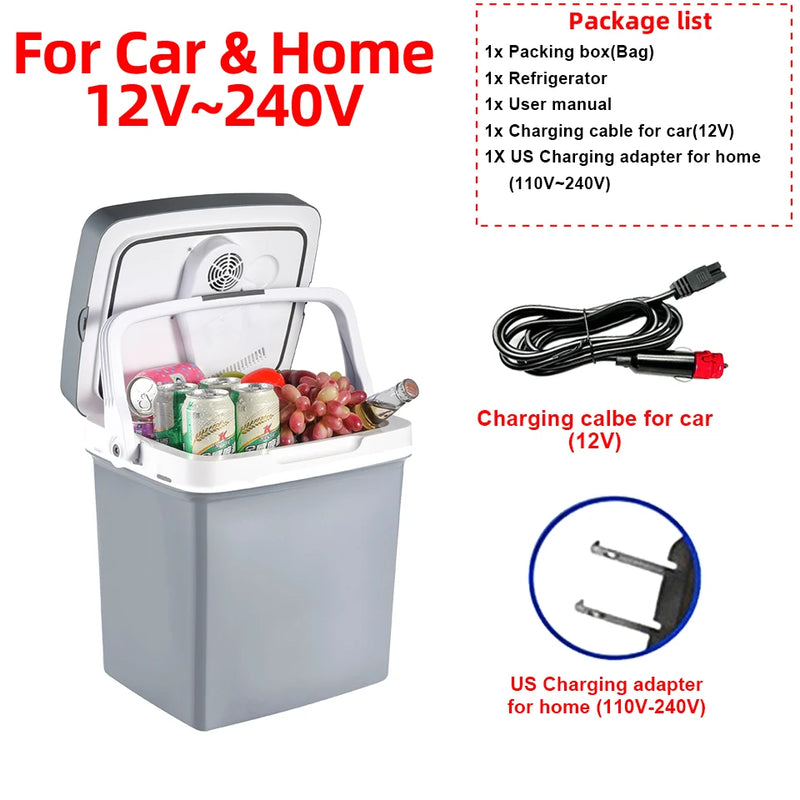 Glacière Électrique Voiture 24 L 12 V 220 V Froid et Chaud
