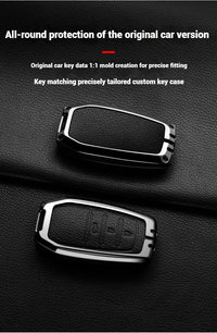 Étui de Protection Clé Toyota C-HR RAV4 Corolla Prius Camry Alliage de Zinc et Cuir