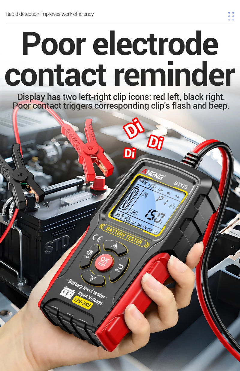 ANENG BT175 12V 24V Car Battery Tester 50-1999 CCA