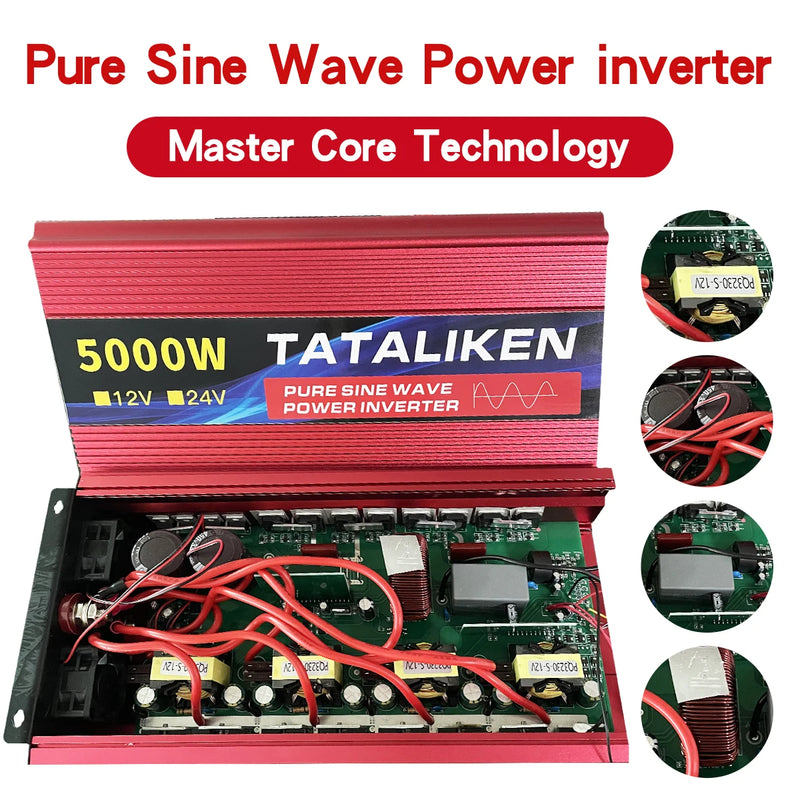 Convertisseur Pur Sinus 12V 24V 220V Voiture 1000 à 8000 W