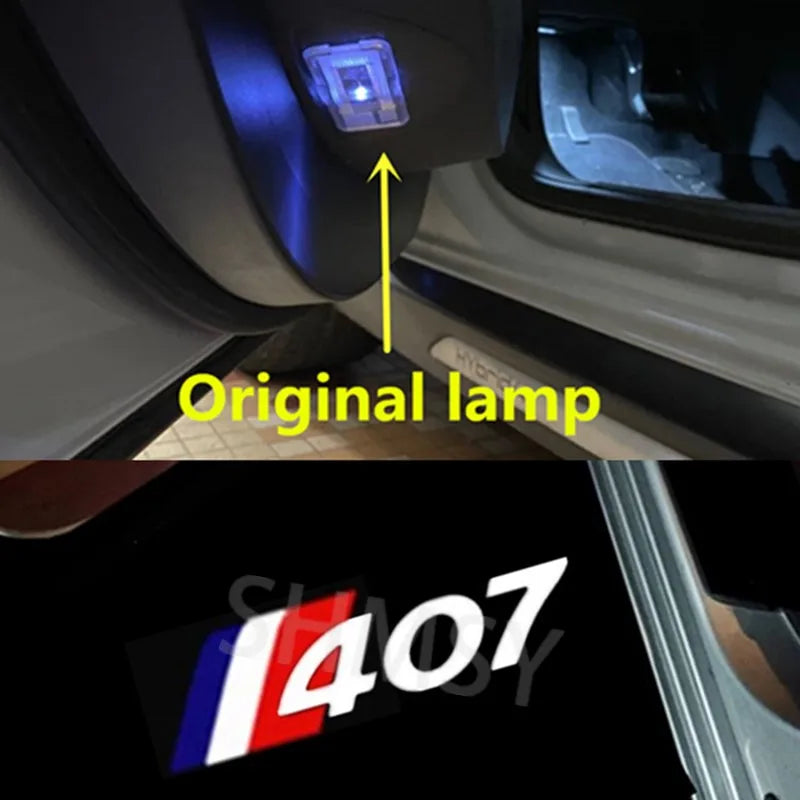 Projecteur Logo Porte Peugeot 407 2004-2012 LED 2 Pièces