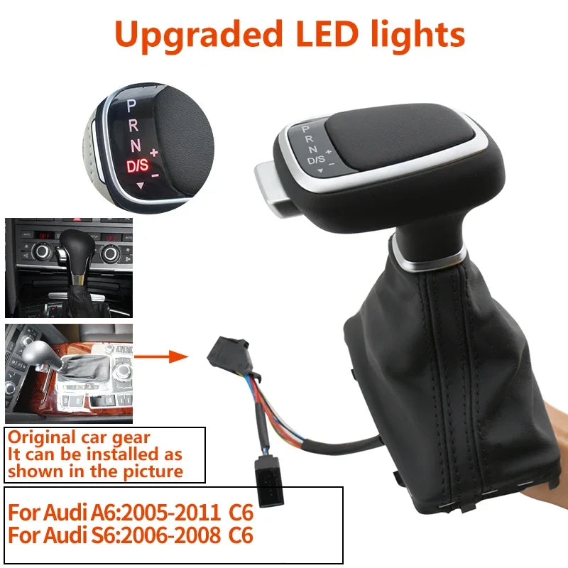 Pommeau de Vitesse LED Audi A6 A4 A5 Q5 Q7 — détail de finition