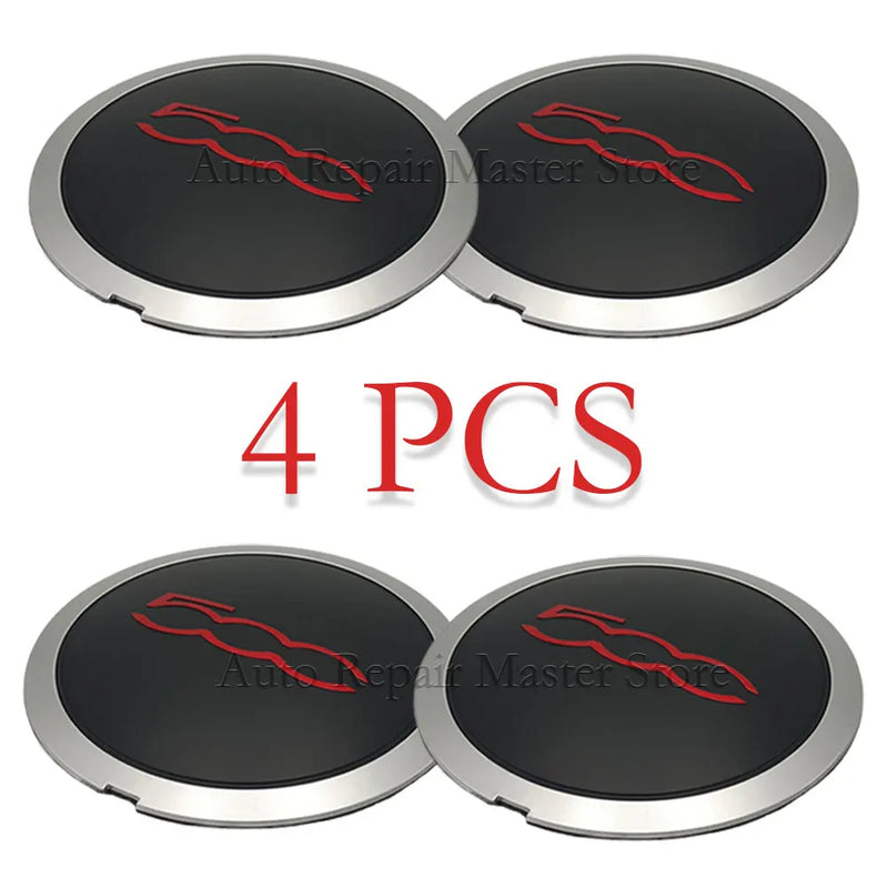 Cache-Moyeux Fiat 500 133mm Anti-Poussière Kit 4 — vue arrière