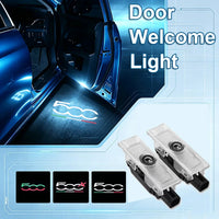 Projecteur Porte Fiat 500, 500X, 500L, Lumière de Bienvenue LED, Lot de 2, 3 Motifs