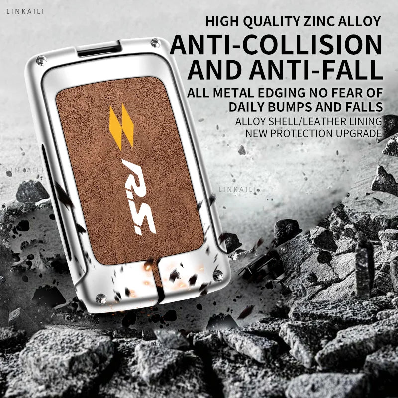 Coque de Clé Renault Carte 2 Touches Alliage de Zinc Suédine Lanière RS