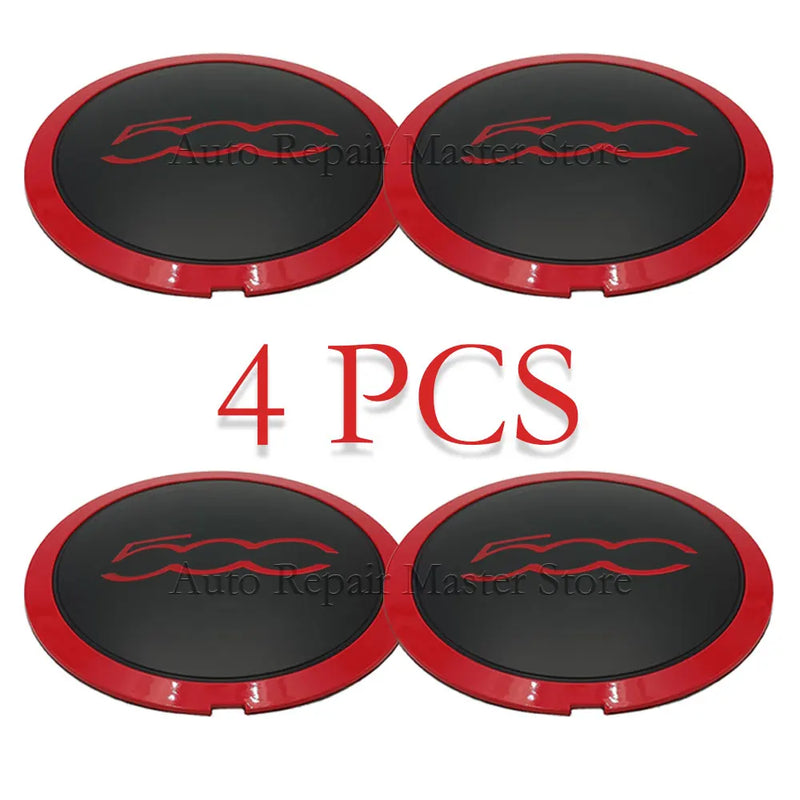 Cache-Moyeux Fiat 500 133mm Anti-Poussière Kit 4 — vue de profil