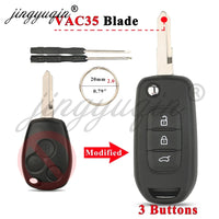 Coque de Clé Renault Pliable Modifiée 2 ou 3 Touches Clio Mégane Duster Kangoo Twingo Sandero Logan Vivaro