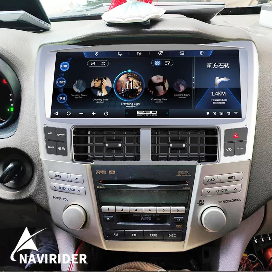 Autoradio Android 14 Écran 12,3 Pouces Lexus RX 300 330 350 400h 2004-2007 CarPlay GPS 4G