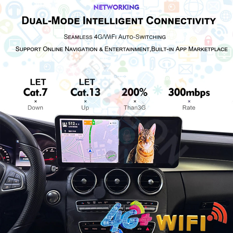 Autoradio Android Mercedes Classe G W463 2013-2018 Écran QLED 14,6 pouces CarPlay Sans Fil GPS