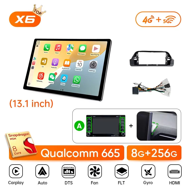 Autoradio Ainavi Android 13 Écran 13,1 Pouces Toyota RAV4 XA50 2019-2025 CarPlay Sans Fil 2K