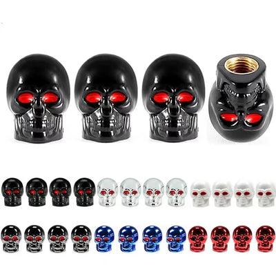 Bouchons de Valve Universels Tête de Mort Noyau Cuivre