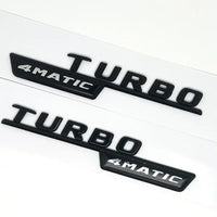 Emblèmes Turbo 4Matic Mercedes d'Aile, Paire A45, CLA45, GLA45, GLE53, Noir Brillant ou Chrome