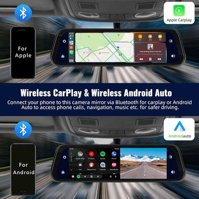 Dashcam 10 Pouces 4K CarPlay Android Auto OLESED