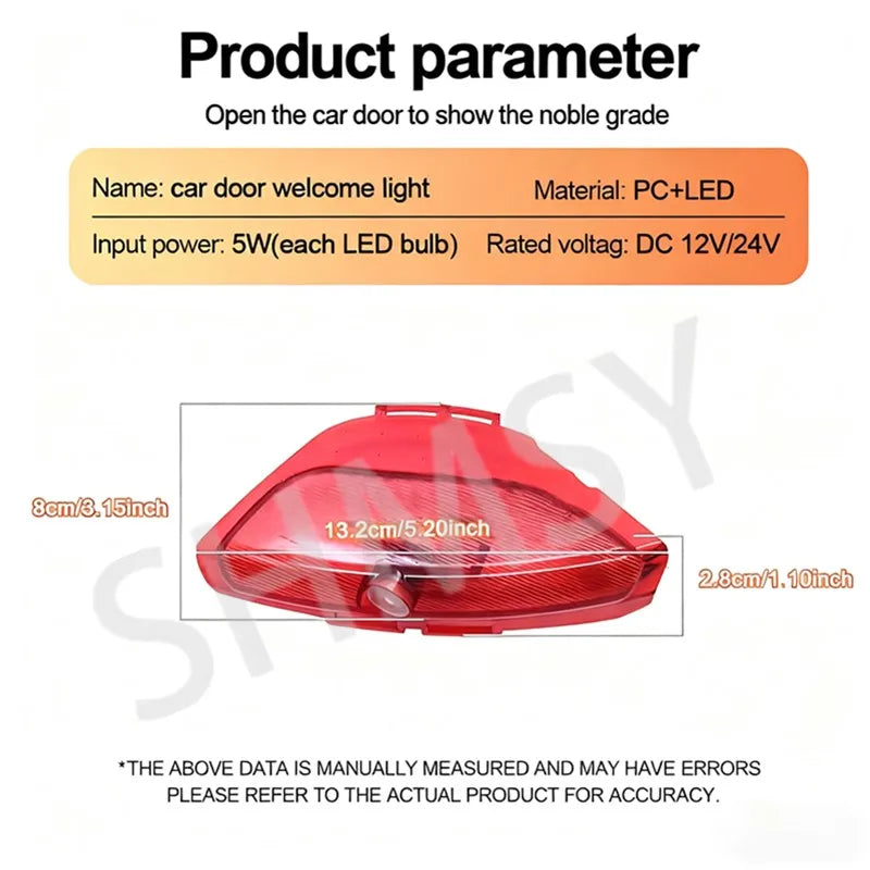 Projecteur Porte Kia K5 2016-2019 LED, Lot de 2, Remplacement Direct