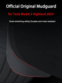 Garde-Boue Tesla Model 3 Highland 2024 Jeu de 4 Bavettes Avant et Arrière Style Origine