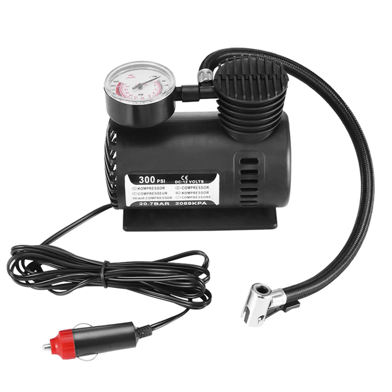 Mini Compresseur Voiture 12V Gonfleur de Pneu Manomètre