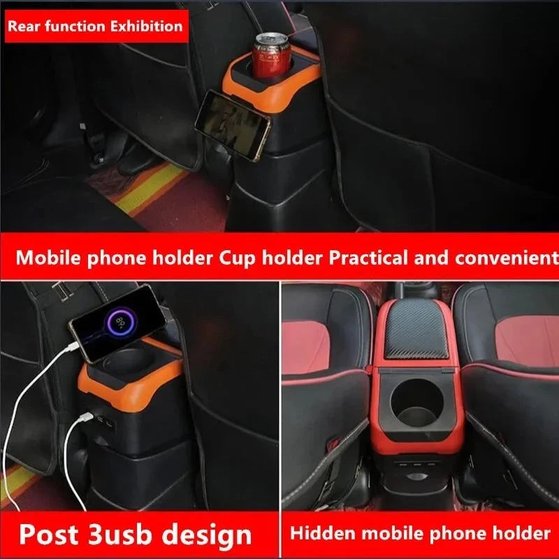 Mittelarmlehne Peugeot 206 und 206 CC mit USB-Ladegerät — Nahaufnahme