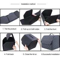 Foldable Leather Car Trunk Organizer