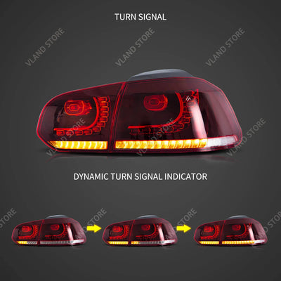 Feux Arrière LED Séquentiel Ambre Volkswagen Golf 6 2008-2014