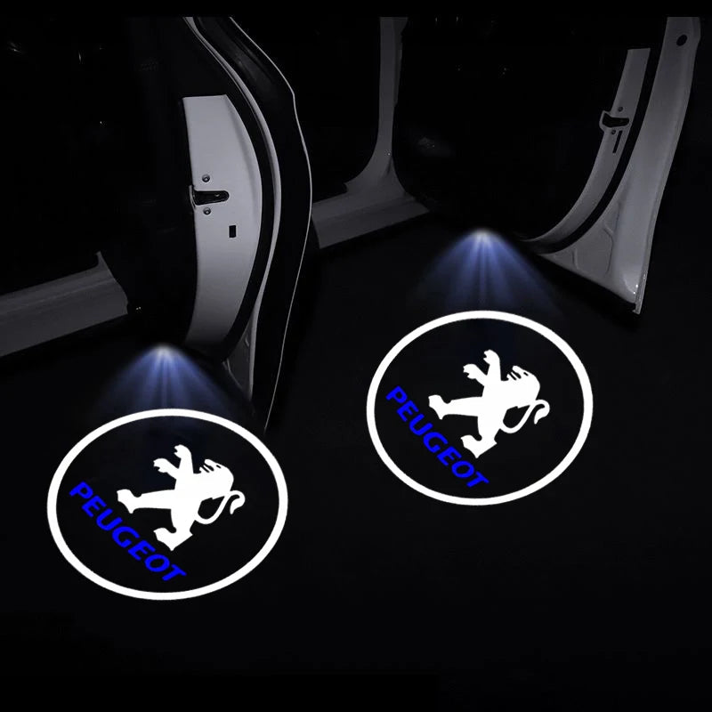 Projecteur Logo Porte Peugeot Blason ou Lion LED 2 Pièces