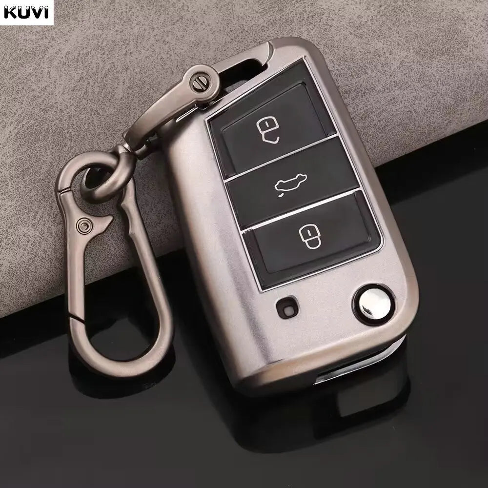 Étui de Protection Clé Volkswagen Polo Golf 7 Tiguan Skoda Octavia Kodiaq Karoq Seat Ateca Gris