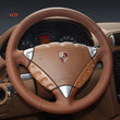 Couvre Volant Porsche Cayenne 2003-2010 Cuir à Coudre Marron ou Noir