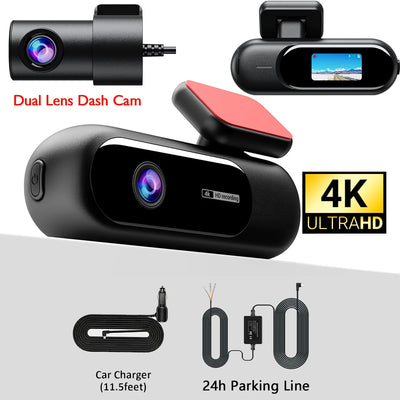 Dashcam 4 Canaux 4K WiFi Avant Arrière Intérieur