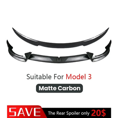 Lame Avant Tesla Model 3 Model Y 2016-2024 Look Carbone