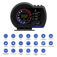 Affichage Tête Haute OBD2 GPS Voiture Écran LCD