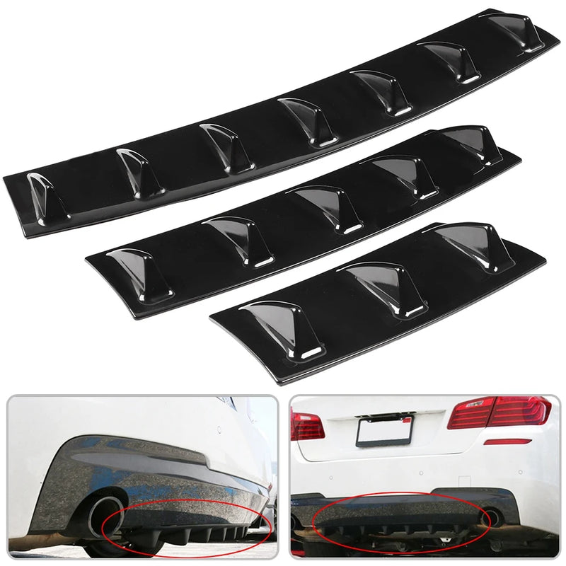 Diffuseur Arrière Universel Aileron Requin 3 Tailles Noir Brillant