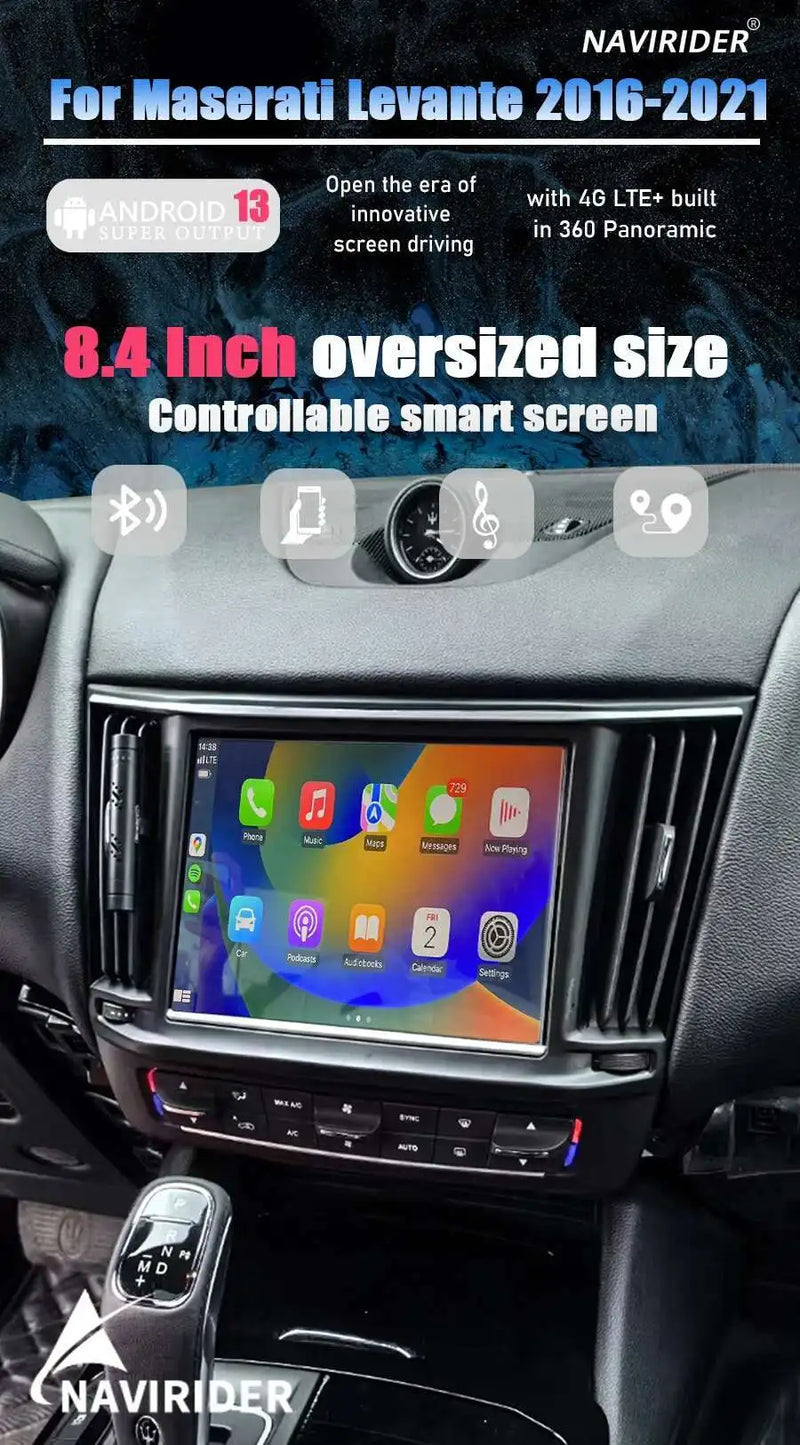 Autoradio Android 14 Maserati Levante 2017-2024 Écran 10,26 pouces CarPlay GPS Bluetooth