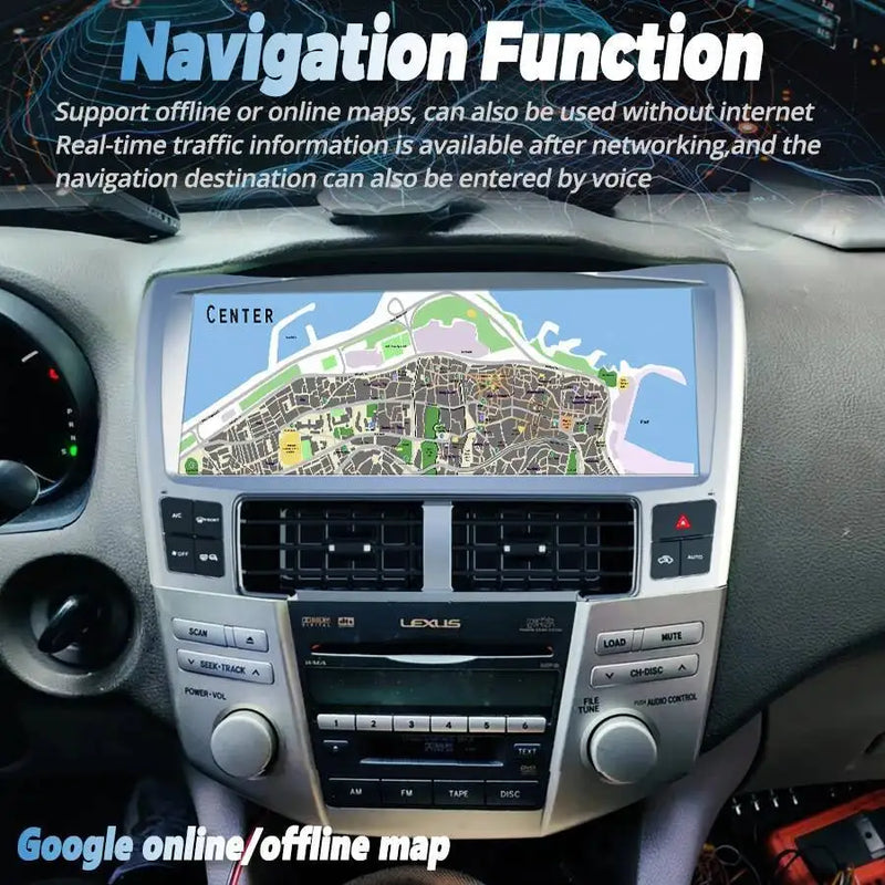 Autoradio Android 14 Écran 12,3 Pouces Lexus RX 300 330 350 400h 2004-2007 CarPlay GPS 4G