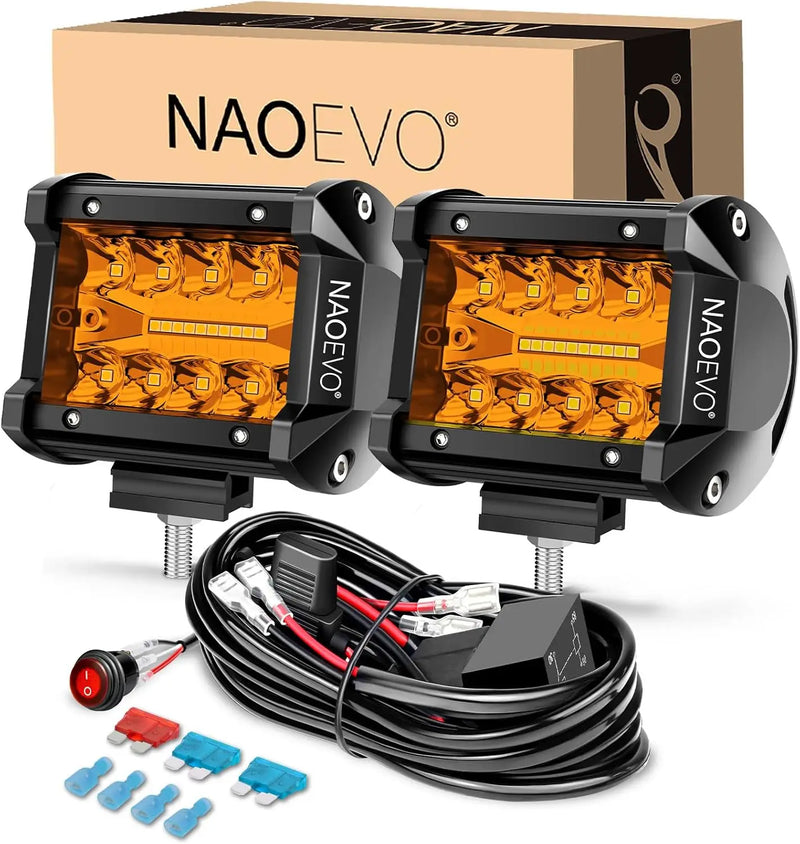 Phares de Travail LED 4 Pouces 4x4 Lot de 2