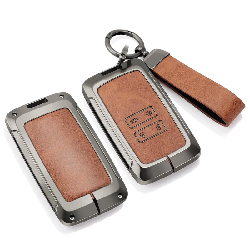 Étui de Protection Clé Renault Captur Koleos Kadjar Zoe Arkana Espace Clio Mégane Grand Scénic Sandero Duster Carte Alliage de Zinc