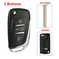 Coque de Clé Peugeot 207 307 308 508 Citroën C3 C4 Télécommande à Rabat 2 ou 3 Touches