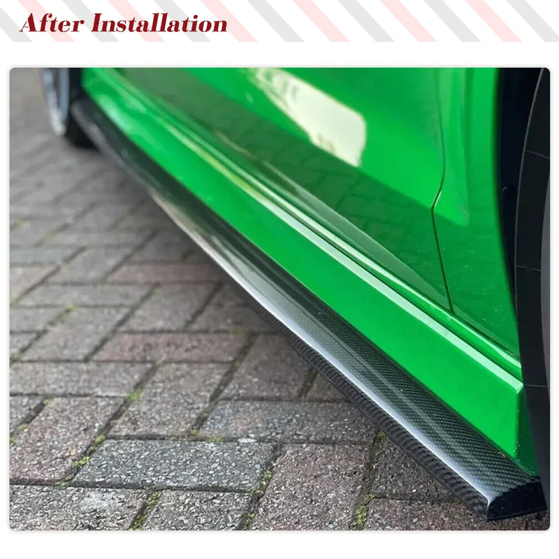 Bas de Caisse Carbone Audi A3 8V Berline S Line et S3 2014-2019, Jupes Latérales 2 Pièces