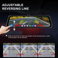 Dashcam Miroir Podofo 4K Écran Tactile 9,66 Pouces avec Caméra de Recul, Vision Nocturne et Surveillance 24 h