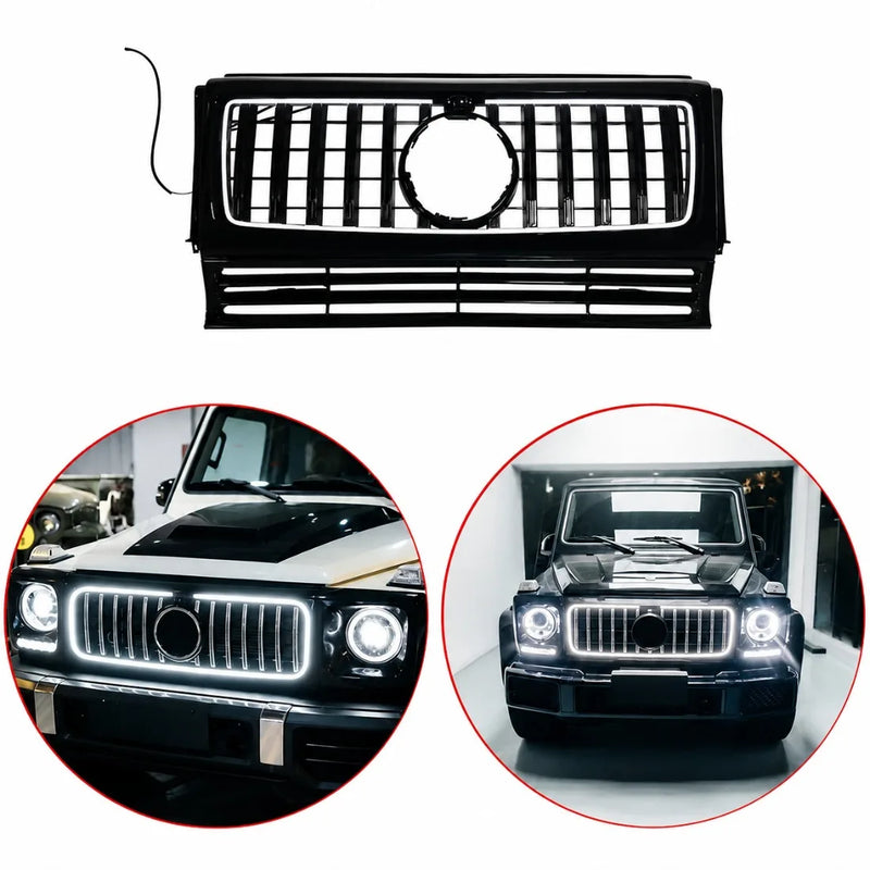 Calandre Avant Style GT R Panamericana LED Mercedes-Benz Classe G W463 1990-2018 Noir Brillant