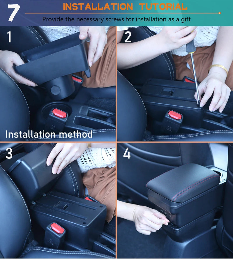 Accoudoir Central Citroën C3 C4 Charge Rapide Type-C ou 6 USB Rangement