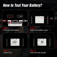 Testeur de Batterie Voiture 6V 12V 24V 100-2000 CCA Écran LCD