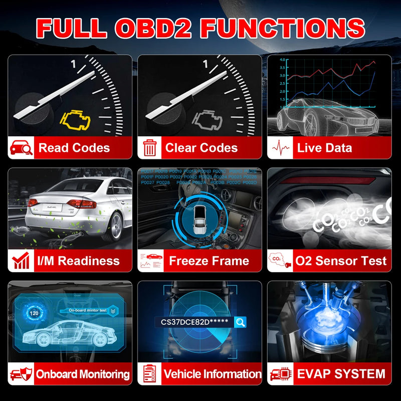 LAUNCH Creader CR300 OBD2 Code Reader with Battery Test