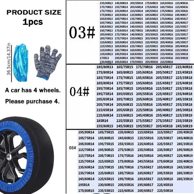 Chaussettes à Neige Voiture Bleues Antidérapantes Polyester SUV et Camionnette