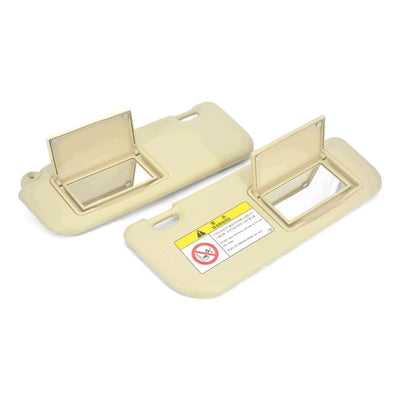 Pare-Soleil Voiture Beige ou Gris avec Miroir de Courtoisie